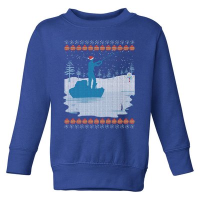 Ugly Fishing Christmas Bass Fish Merry Fishmas Gift Toddler Sweatshirt