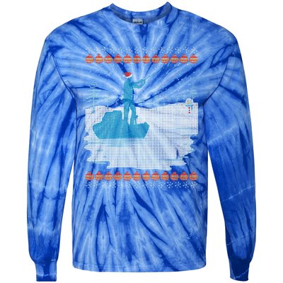 Ugly Fishing Christmas Bass Fish Merry Fishmas Gift Tie-Dye Long Sleeve Shirt