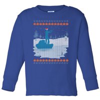 Ugly Fishing Christmas Bass Fish Merry Fishmas Gift Toddler Long Sleeve Shirt