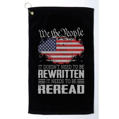 US Flag Constitution Of The USA Needs To Be Reread Golf Towel