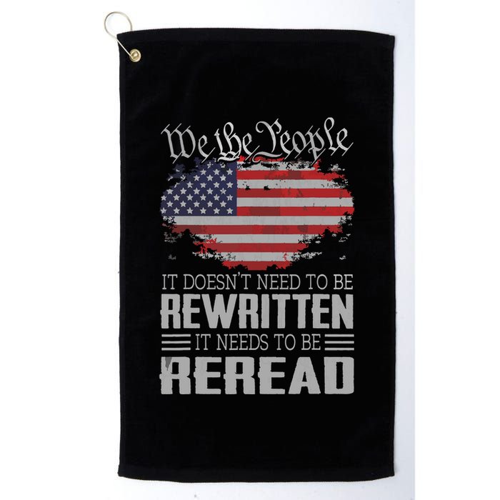 US Flag Constitution Of The USA Needs To Be Reread Golf Towel