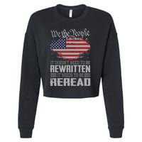 US Flag Constitution Of The USA Needs To Be Reread Cropped Pullover Crew