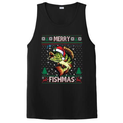 Ugly Fishing Christmas Bass Fish Merry Fishmas Gift PosiCharge Competitor Tank