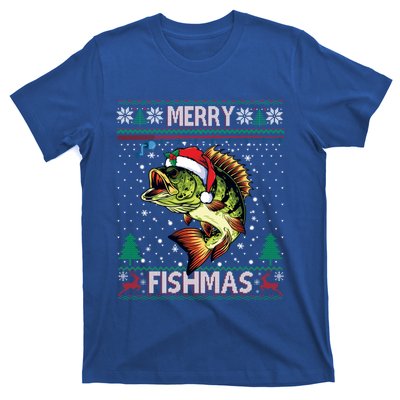 Ugly Fishing Christmas Bass Fish Merry Fishmas Gift T-Shirt