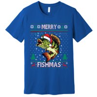 Ugly Fishing Christmas Bass Fish Merry Fishmas Gift Premium T-Shirt