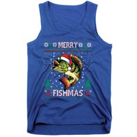 Ugly Fishing Christmas Bass Fish Merry Fishmas Gift Tank Top