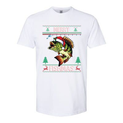 Ugly Fishing Christmas Bass Fish Merry Fishmas Gift Softstyle CVC T-Shirt