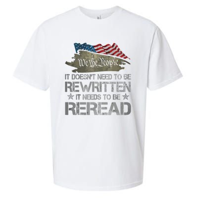 US Flag Constitution Of The USA Needs To Be Reread Sueded Cloud Jersey T-Shirt