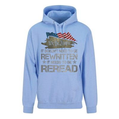 US Flag Constitution Of The USA Needs To Be Reread Unisex Surf Hoodie