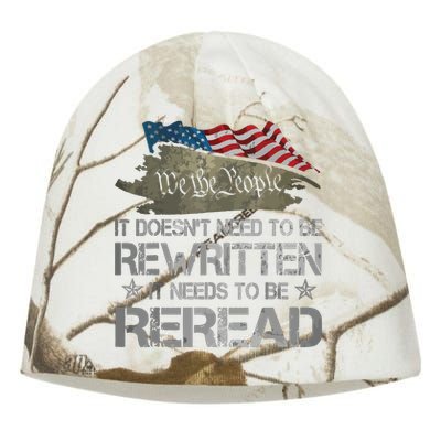 US Flag Constitution Of The USA Needs To Be Reread Kati - Camo Knit Beanie