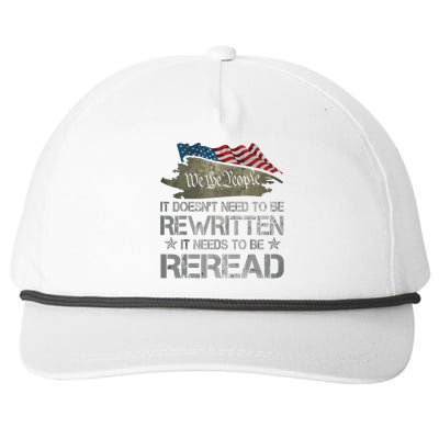 US Flag Constitution Of The USA Needs To Be Reread Snapback Five-Panel Rope Hat