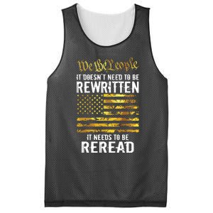 US Flag Constitution Of The USA Needs To Be Reread Mesh Reversible Basketball Jersey Tank