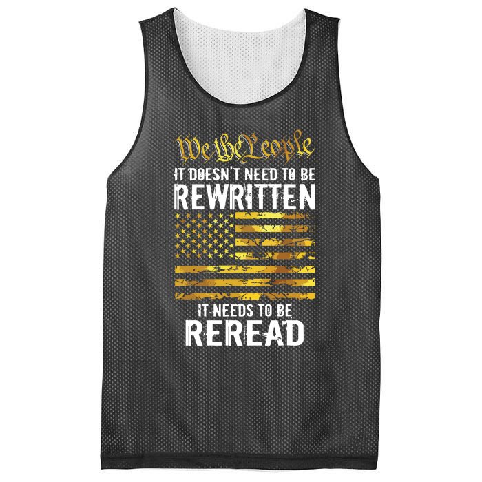 US Flag Constitution Of The USA Needs To Be Reread Mesh Reversible Basketball Jersey Tank