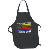 Us Flag Car Racing If You AinT First YouRe Last Apron