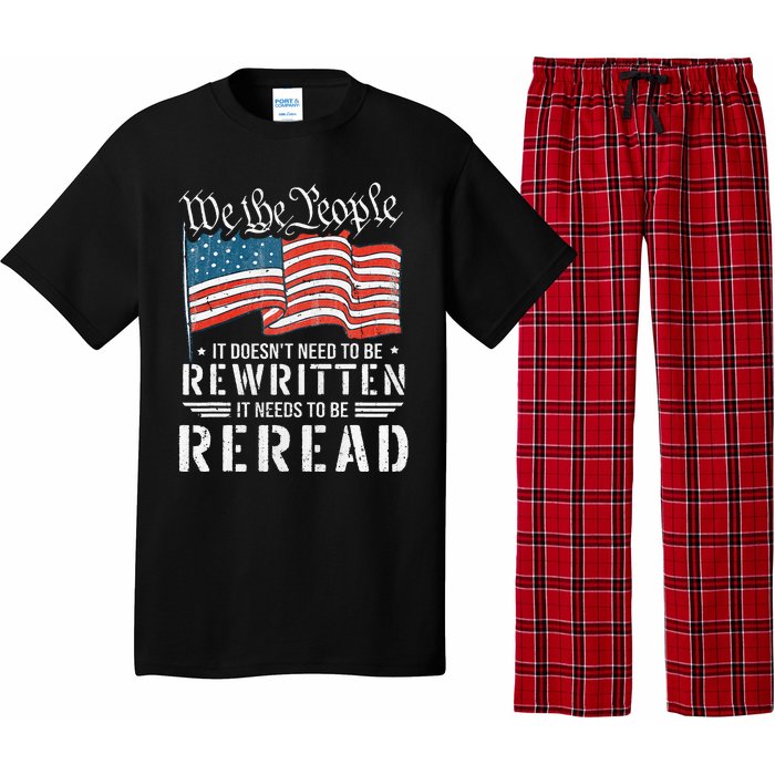 Us Flag Constitution Of The Usa Needs To Be Reread Pajama Set