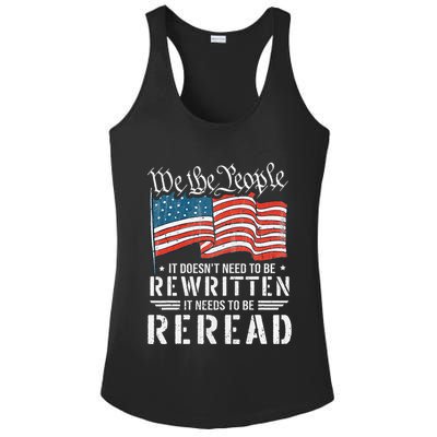 Us Flag Constitution Of The Usa Needs To Be Reread Ladies PosiCharge Competitor Racerback Tank