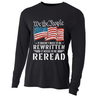 Us Flag Constitution Of The Usa Needs To Be Reread Cooling Performance Long Sleeve Crew