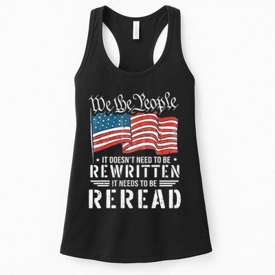 Us Flag Constitution Of The Usa Needs To Be Reread Womens Tank Top