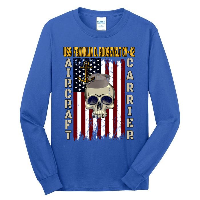 Uss Franklin D Roosevelt Cvgift42 Veterans Day Dad Son Gift Tall Long Sleeve T-Shirt