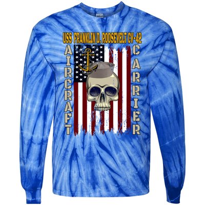 Uss Franklin D Roosevelt Cvgift42 Veterans Day Dad Son Gift Tie-Dye Long Sleeve Shirt