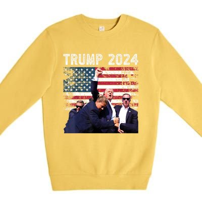 Us Flag Donald Trump Election Rally Shooting 2024 Gift Premium Crewneck Sweatshirt