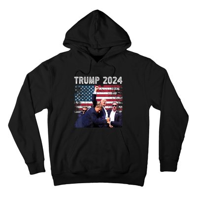 Us Flag Donald Trump Election Rally Shooting 2024 Gift Hoodie