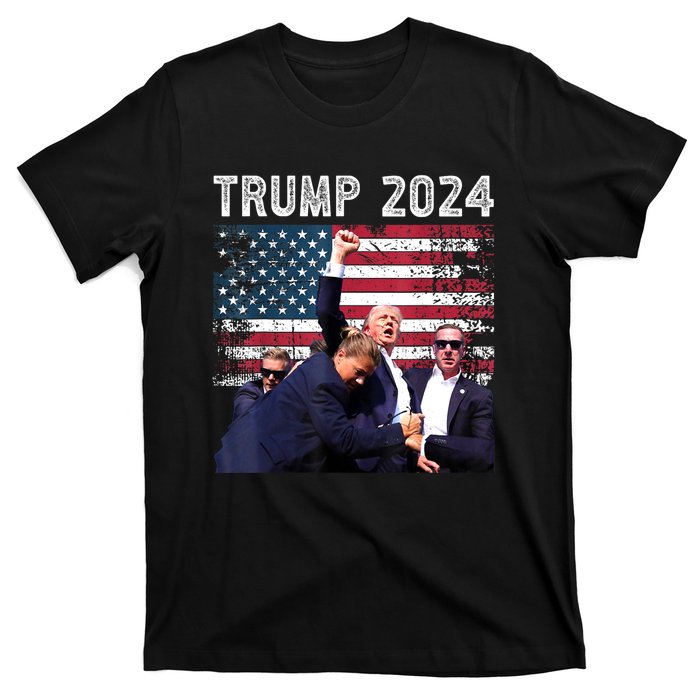 Us Flag Donald Trump Election Rally Shooting 2024 Gift T-Shirt