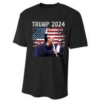 Us Flag Donald Trump Election Rally Shooting 2024 Gift Performance Sprint T-Shirt