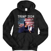 Us Flag Donald Trump Election Rally Shooting 2024 Gift Tie Dye Hoodie