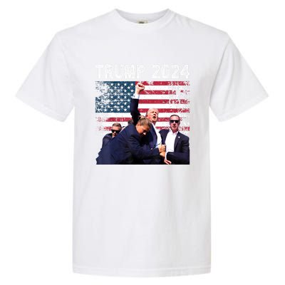 Us Flag Donald Trump Election Rally Shooting 2024 Gift Garment-Dyed Heavyweight T-Shirt