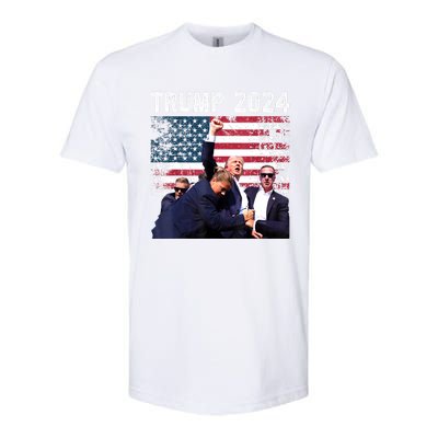 Us Flag Donald Trump Election Rally Shooting 2024 Gift Softstyle CVC T-Shirt