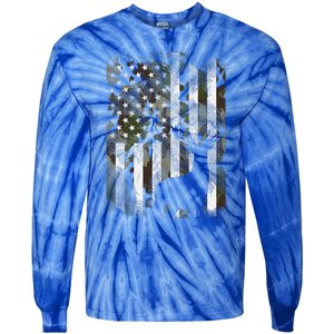 Us Flag Deer Elk Buck Camoflage Hunting Hunter Dad Tie-Dye Long Sleeve Shirt