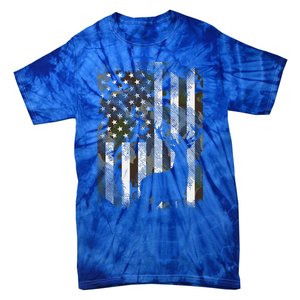 Us Flag Deer Elk Buck Camoflage Hunting Hunter Dad Tie-Dye T-Shirt