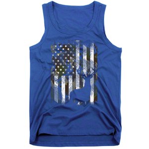 Us Flag Deer Elk Buck Camoflage Hunting Hunter Dad Tank Top