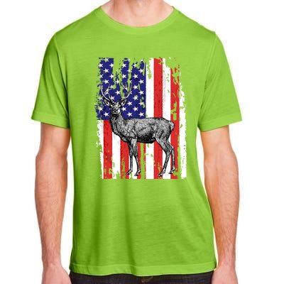 Us Flag Deer Hunting Dad Great Gift Adult ChromaSoft Performance T-Shirt