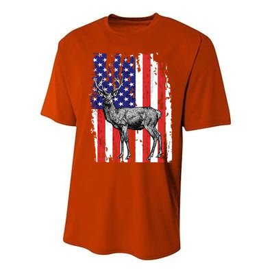 Us Flag Deer Hunting Dad Great Gift Performance Sprint T-Shirt