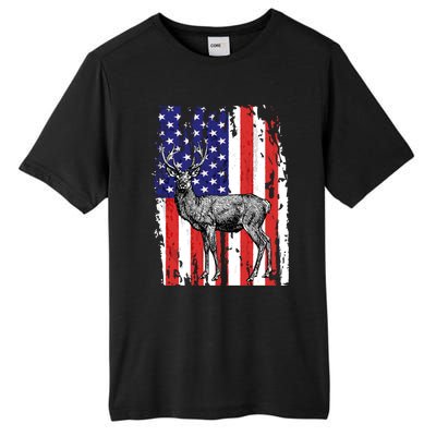 Us Flag Deer Hunting Dad Great Gift Tall Fusion ChromaSoft Performance T-Shirt