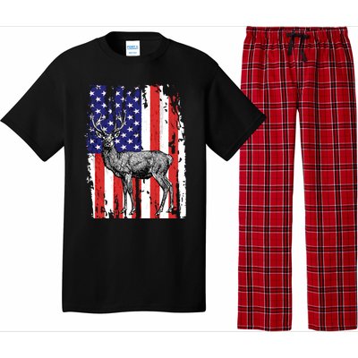 Us Flag Deer Hunting Dad Great Gift Pajama Set