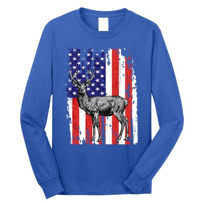 Us Flag Deer Hunting Dad Great Gift Long Sleeve Shirt