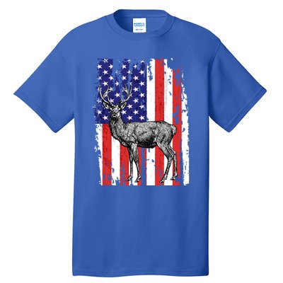 Us Flag Deer Hunting Dad Great Gift Tall T-Shirt