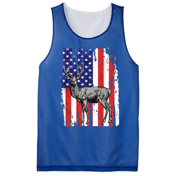 Us Flag Deer Hunting Dad Great Gift Mesh Reversible Basketball Jersey Tank