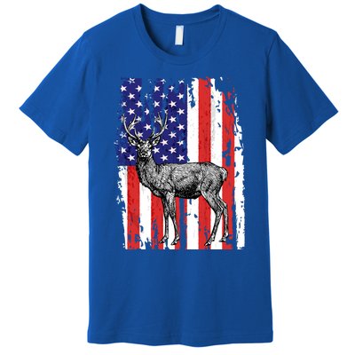 Us Flag Deer Hunting Dad Great Gift Premium T-Shirt