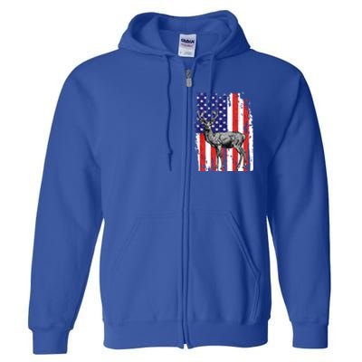 Us Flag Deer Hunting Dad Great Gift Full Zip Hoodie