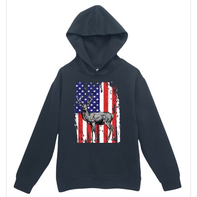 Us Flag Deer Hunting Dad Great Gift Urban Pullover Hoodie