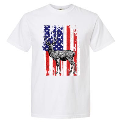 Us Flag Deer Hunting Dad Great Gift Garment-Dyed Heavyweight T-Shirt