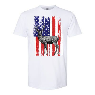 Us Flag Deer Hunting Dad Great Gift Softstyle CVC T-Shirt