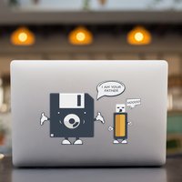 Usb Floppy Disk I Am Your Father Funny Nerd Geek Permanent Decal Sticker