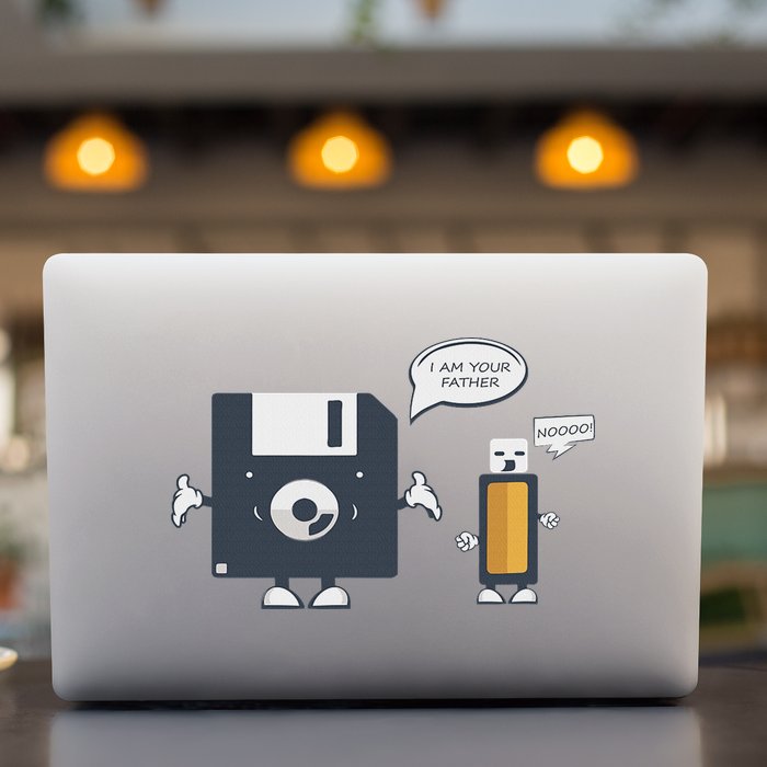 Usb Floppy Disk I Am Your Father Funny Nerd Geek Permanent Decal Sticker