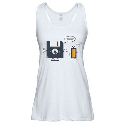 Usb Floppy Disk I Am Your Father Funny Nerd Geek Ladies Essential Flowy Tank