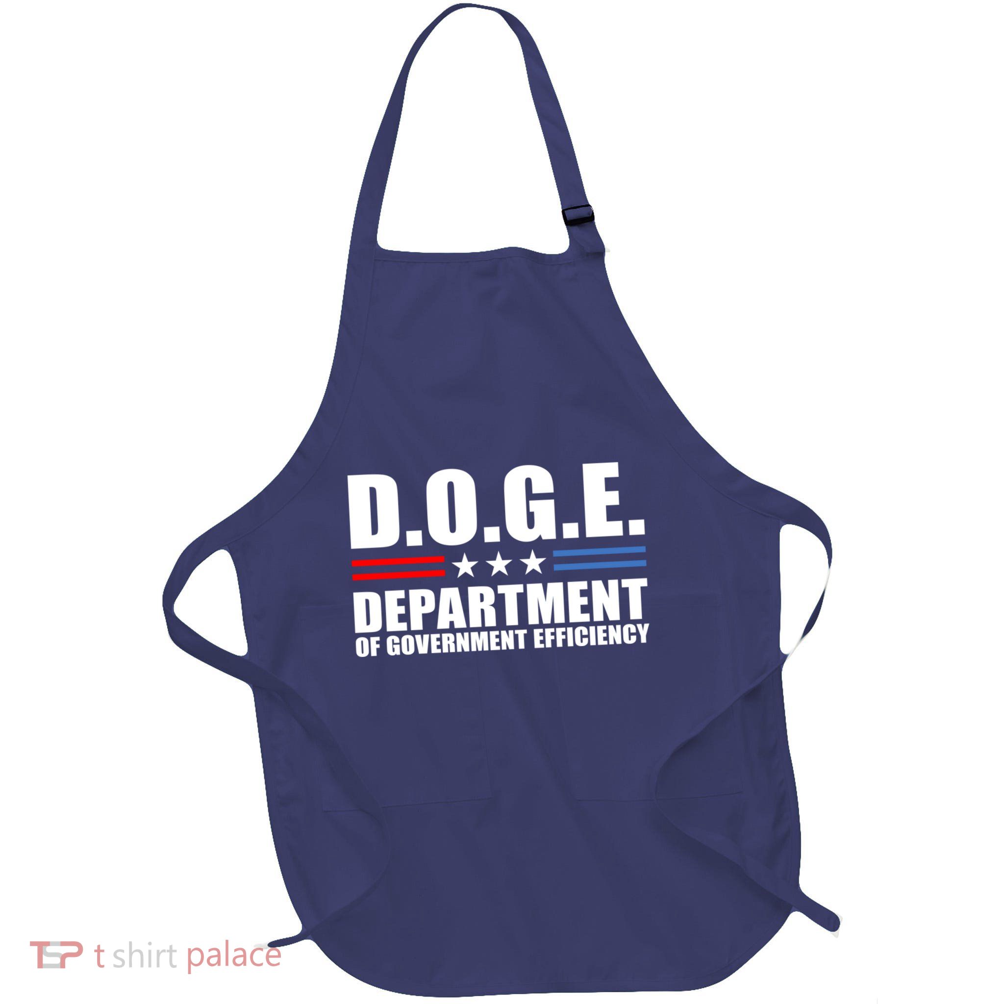 Usa Flag Doge Full-Length Apron With Pockets